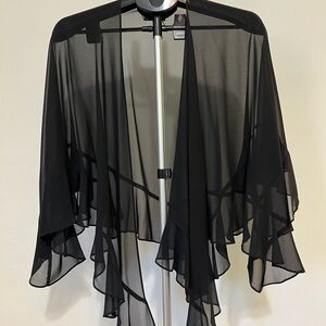Alex Evenings Black Sheer Cardigan